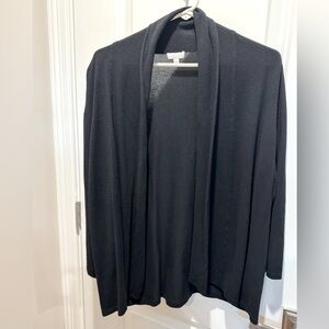 Talbots Classic Black Open Cardigan Petite